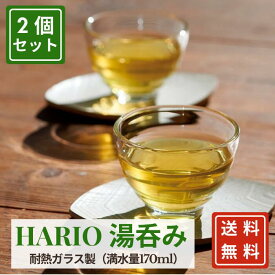 【送料無料｜2個セット】HARIO（ハリオ） 耐熱ガラスカップ 湯呑みタイプ 2個セット｜デミタスカップ コーヒーカップ ティーカップ 緑茶 日本茶｜来客用 おもてなし かわいい