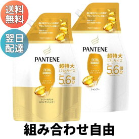 パンテーン シャンプー & トリートメント in コンディショナー 超特大 詰め替え 1700ml 【2個セット】 大容量 お得用 業務用 切れ毛 枝毛 エクストラダメージケア 洗い流す PANTENE サロンクオリティ 髪 ツヤ まとめ買い 買い回り マラソン ケース