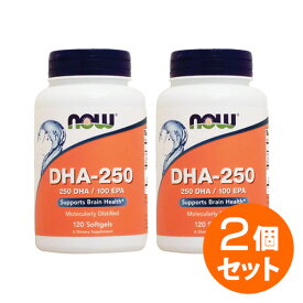 【2個セット】DHA　250mg 120粒 サプリメント 健康サプリ サプリ DHA EPA now ナウ 栄養補助 栄養補助食品 アメリカ ソフトジェル