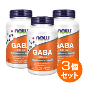 【3個セット】ギャバ GABA（ガンマアミノ酪酸）＋B6 100粒 サプリメント 健康サプリ サプリ ギャバ 栄養補助 栄養補助食品 アメリカ カプセル サプリンクス
