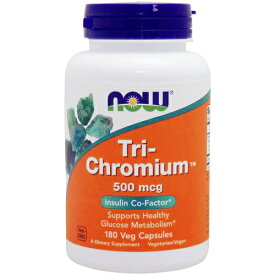お得サイズ トリクロミウム 500mcg　180粒 サプリメント 健康サプリ サプリ ミネラル クロム お徳用 now ナウ 栄養補助 栄養補助食品 アメリカ カプセル Tri-chromium 500mcg
