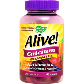 アライブ！カルシウムグミ（ビタミンD3配合） 60粒 サプリメント 健康サプリ サプリ カルシウム 栄養補助 栄養補助食品 アメリカ グミ サプリンクス