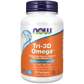 トリ3Dオメガ（フィッシュオイル＋ビタミンD） 90粒 サプリメント 健康サプリ サプリ DHA EPA now ナウ 栄養補助 栄養補助食品 アメリカ ソフトジェル
