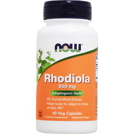 ロディオラ 500mg／60ベジカプセル[Rhodiola NOW ナウフード サプリメント アメリカサプリ サプマート SupmartUSA 071-04754]