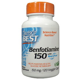 ベンフォチアミン（ビタミンB1誘導体） 150mg／120ベジカプセル[ドクターズベスト／DOCTOR'S BEST／サプリメント／アメリカサプリ／サプマート／SupmartUSA／142-00129]