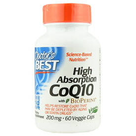高吸収性 CoQ10 200mg ＋ バイオペリン／60ベジカプセル[コエンザイムQ10／ドクターズベスト／DOCTOR'S BEST／サプリメント／アメリカサプリ／サプマート／SupmartUSA／142-00111]