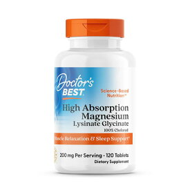 DOCTOR'S BEST（ドクターズベスト）高吸収マグネシウム 200mg/回 120粒High Absorption Magnesium サプリメント アメリカサプリ サプマート SupmartUSA 142-00025