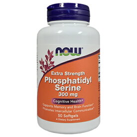 高濃度 ホスファチジルセリン　300 mg／50ソフトカプセル[Phosphatidyl Serine Extra Strength／NOW／ナウフード／サプリメント／アメリカサプリ／サプマート／SupmartUSA]