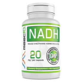 【NMN】マックテン　ピュアNADH 20mg／60カプセル[NMN／NAD＋／サーチュイン／エイジングケア／テロメア／スポーツ／ランニング／サプリメント／MAAC10／マック10／アメリカサプリ／サプマート／SupmartUSA]