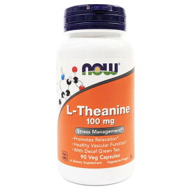 L-テアニン 100mg／90ベジカプセル[NOW ナウフード サプリメント アメリカサプリ サプマート SupmartUSA 071-00145]