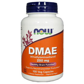【ポイント10倍 5/16(土) 1:59まで※要エントリー】DMAE　250mg 100粒（ベジカプセル）[ジメチルアミノエタノール／憶える力／美肌／ナウ／ナウフーズ／NOW FOODS／アメリカサプリ／サプマート／SupmartUSA／6967]