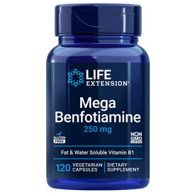 LIFE EXTENSION　メガベンフォチアミン 250mg　120ベジカプセル[糖化／AGE／サプリメント／アメリカサプリ／サプマート／SupmartUSA／137-00925]