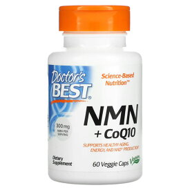 NMN 150mg + CoQ10 50mg／60ベジカプセル[ニコチンアミド・モノヌクレオチド／コエンザイムQ10／ドクターズベスト／DOCTOR'S BEST／サプリメント／アメリカサプリ／サプマート／SupmartUSA]