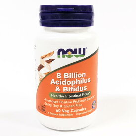 8ビリオン・アシドフィルス＆ビフィズス／60ベジカプセル[NOW／ナウフード／サプリメント／アメリカサプリ／サプマート／SupmartUSA／071-02930]