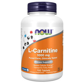 L-カルニチン 1000mg／100タブレット[NOW／ナウフード／サプリメント／アメリカサプリ／サプマート／SupmartUSA／071-00068]