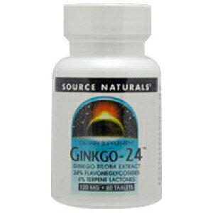 イチョウ葉エキス(ギンコビロバ)120mg サプリメント 健康サプリ サプリ イチョウ葉エキス 栄養補助 栄養補助食品 アメリカ タブレット Gingko-24 120mgSource Naturals