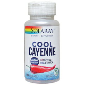 Solaray（ソラレー）クール カイエン 600mg クール カイエン 40,000 ヒートユニット 90粒 カイエン トウガラシ ポカポカ
