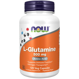 Lグルタミン 500mg 120粒 サプリメント 健康サプリ サプリ アミノ酸 now ナウ 栄養補助 栄養補助食品 アメリカ カプセル L-Glutamine 500mg