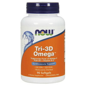 NOW トリ3Dオメガ（フィッシュオイル＋ビタミンD） 90粒 DHA EPA ソフトジェル