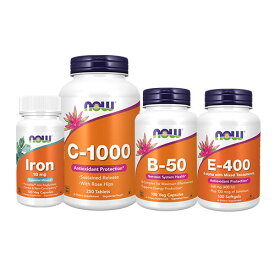 メガビタミンATP 4点セット ( 鉄 ビタミンB50コンプレックス ビタミンC ビタミンE ) | メガビタミン健康法　分子栄養学| NOWお得セットMega Vitamin ATP Set