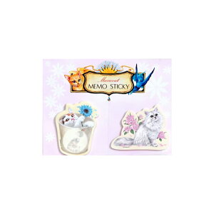 メール便またはゆうメール】マリーキャット ふせんセット/フラワー