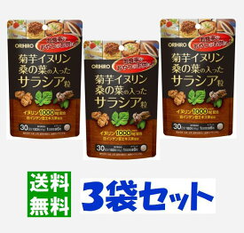 ◆オリヒロ 菊芋イヌリン桑の葉の入ったサラシア粒 30日分（180粒）【3袋セット】 /送料無料