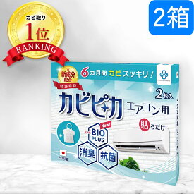 【楽天1位】【長崎国際大学と共同研究】【2箱2年分】 カビピカ エアコン カビ防止 カビ 予防 カビ取り カビ 対策 グッズ バイオ 消臭 抗菌 除菌 掃除 洗浄 除去 エアコンクリーナー クリーニング ホワイト 【エアコン用】 エターナルレスキュー