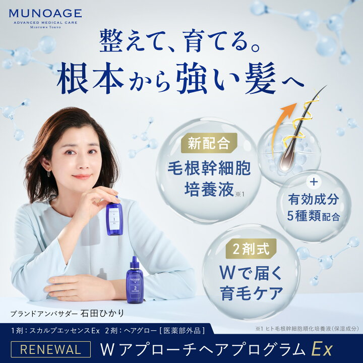 楽天市場】公式 MUNOAGE ミューノアージュ 薬用育毛剤（Wアプローチ 