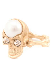 【80%OFF *EVAE+MOB公式】Skull Pearl Ring ストリート ファッション ヒップホップ ダンス 大きいサイズ ゆったり トレンド メンズ レディース