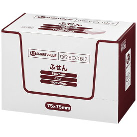 ふせん75×75mm黄 100枚*20冊 P512J-Y-20