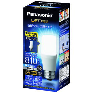 Panasonic LED�d�� 60�` E26 T�` �����F LDT6DGST6