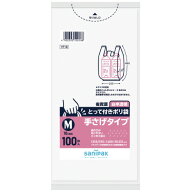 サニパック とって付き ポリ袋 YF18 M 白半透明 100枚