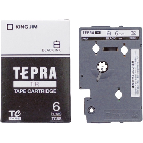 テプラ テプラTRテープ TC6S 6mm 白に黒文字 希少 激安 激安特価 送料無料