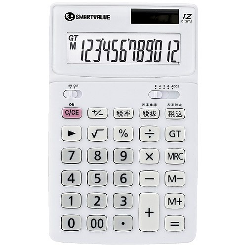送料無料新品 スマートバリュー 中型電卓 K071J ホワイト 毎日激安特売で 営業中です