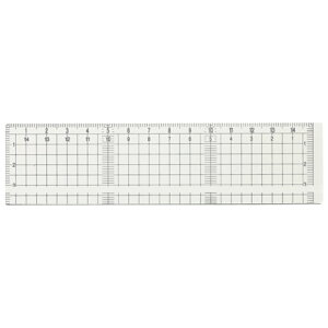 方眼カッティング定規滑止付15cm 014-0167