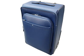 モンブラン キャリーケース スーツケース 本革 ブルー 旅行鞄 53×39×22 113462 新品