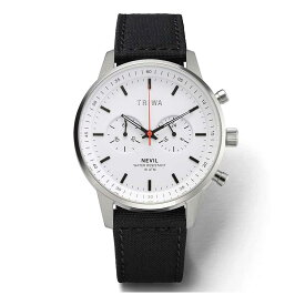 TRIWA/トリワ 腕時計 メンズ＆レディース（ユニセックス）2ストラップ クロノグラフ ブラック カーフ キャンバス ベルト グラフィック ネビル GRAPHIC NEVIL 日本別注 スウェーデン 北欧デザイン ベルト2本つき 白文字盤 NEST134-CL110112P