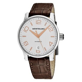 モンブラン MONTBLANC メンズ 腕時計 Timewalker タイムウォーカー 自動巻き ホワイト ブラウン レザー メンズ 110340