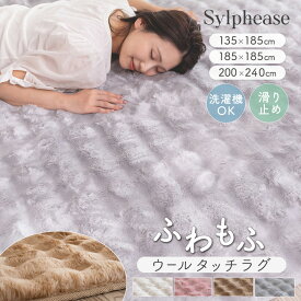 【期間限定P5倍】ラグ 洗える カーペット ラグマット 冬 冬用 もこもこ 暖かい あったか 絨毯 マット 135×185 185×185 200×240 1.5畳 2畳 3畳 ウォッシャブル 滑り止め ふわふわ シンプル 無地 北欧 防寒対策 可愛い おしゃれ