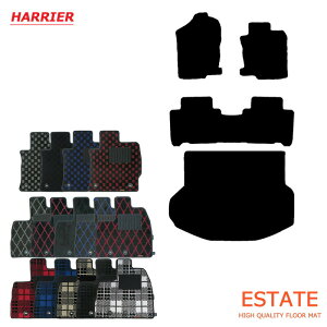 【ラゲッジマット付】 ハリアー 60系 M/C対応 フロアマット カーマット プレイドシリーズ 【国内生産】全13色