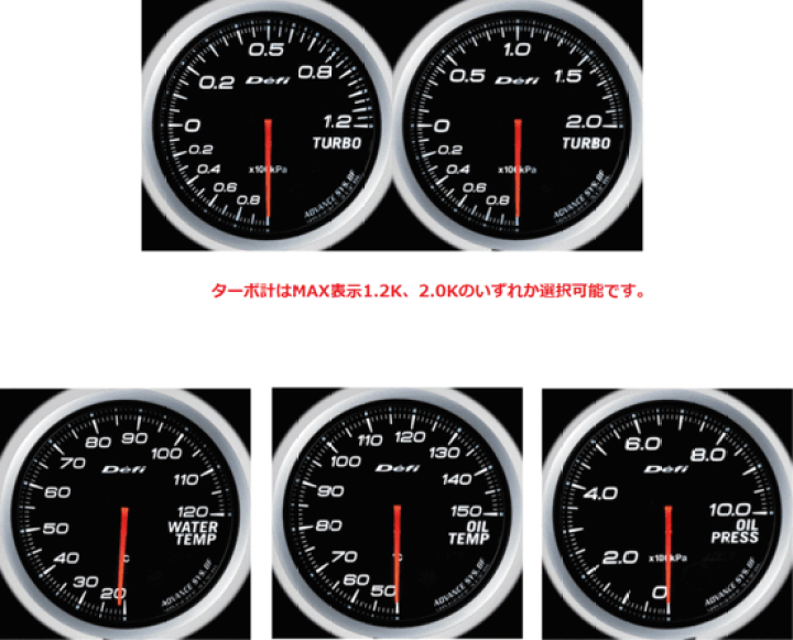 デフィホワイトメーターブースト計、水温計2個セット