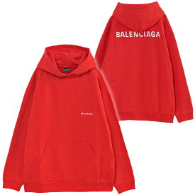 バレンシアガ BALENCIAGA パーカー刺繍ロゴ レッド 600583-TMVF5-3168【新作】