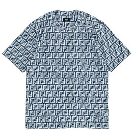 フェンディ FENDI ブルー FFコットン Tシャツ FY0936-AR79-F04V6【新作】