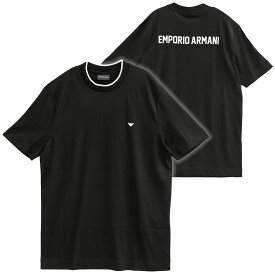 エンポリオアルマーニ EMPORIO ARMANI Tシャツ ピマジャージー バックロゴ 3D1T73-1JPZZ-0060：ブラック【新作】