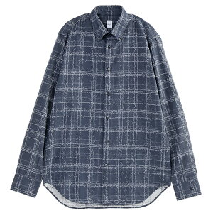 �x�����b�e�B BERLUTI �R�b�g�� �X�N���b�g �A���b�T���h�� �{�^���_�E�� �V���c R27HTL98-001-09C_INDIGO_SCRITTO_CHECK�y�V��z