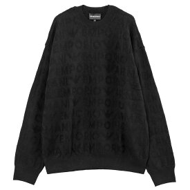 エンポリオアルマーニ EMPORIO ARMANI セーター ジャカード オールオーバーロゴレタリング 6D1MXK-1MJNZ-0999【新作】