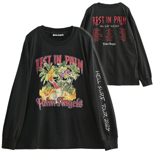 �p�[���G���W�F���X PALM ANGELS Rest In Palm Long Sleeve T-Shirt PMAB058F25JER004-1084�y�V��z