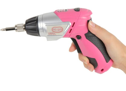 かわいい 女性専用 充電式 小型 電動ドライバー セット 安全設計 コンパクト 女性用DIYツールブランド【DIY Girls】44pcsのパーツ ビットセット LEDライト クラッチ機能付 コードレス 電動ドリル 初心者