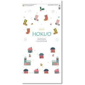 カレンダー 2026 壁掛け HOKUO（北欧柄）縦長