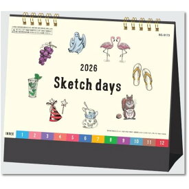 カレンダー2026卓上　スケッチデイズ